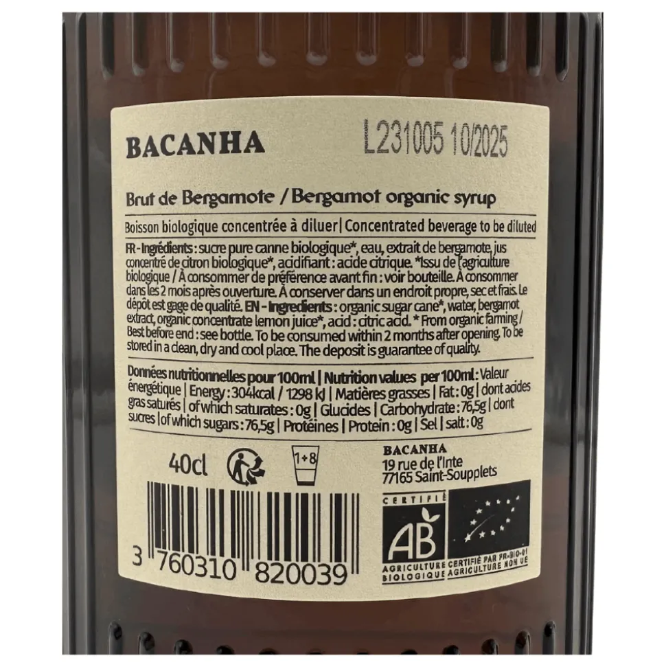 Bacanha Bergamot Syrup 400ml