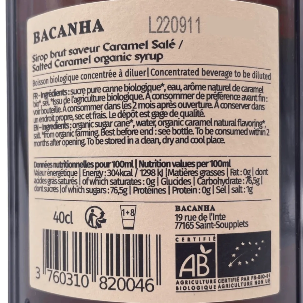 Bacanha Salted Caramel Syrup 400ml