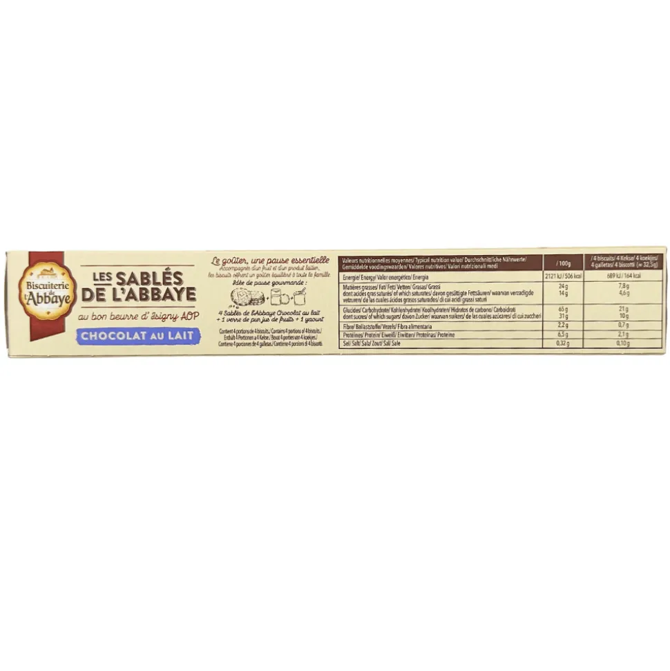 Biscuiterie De L’Abbaye Sable de L’Abbaye Milk Chocolate 130g