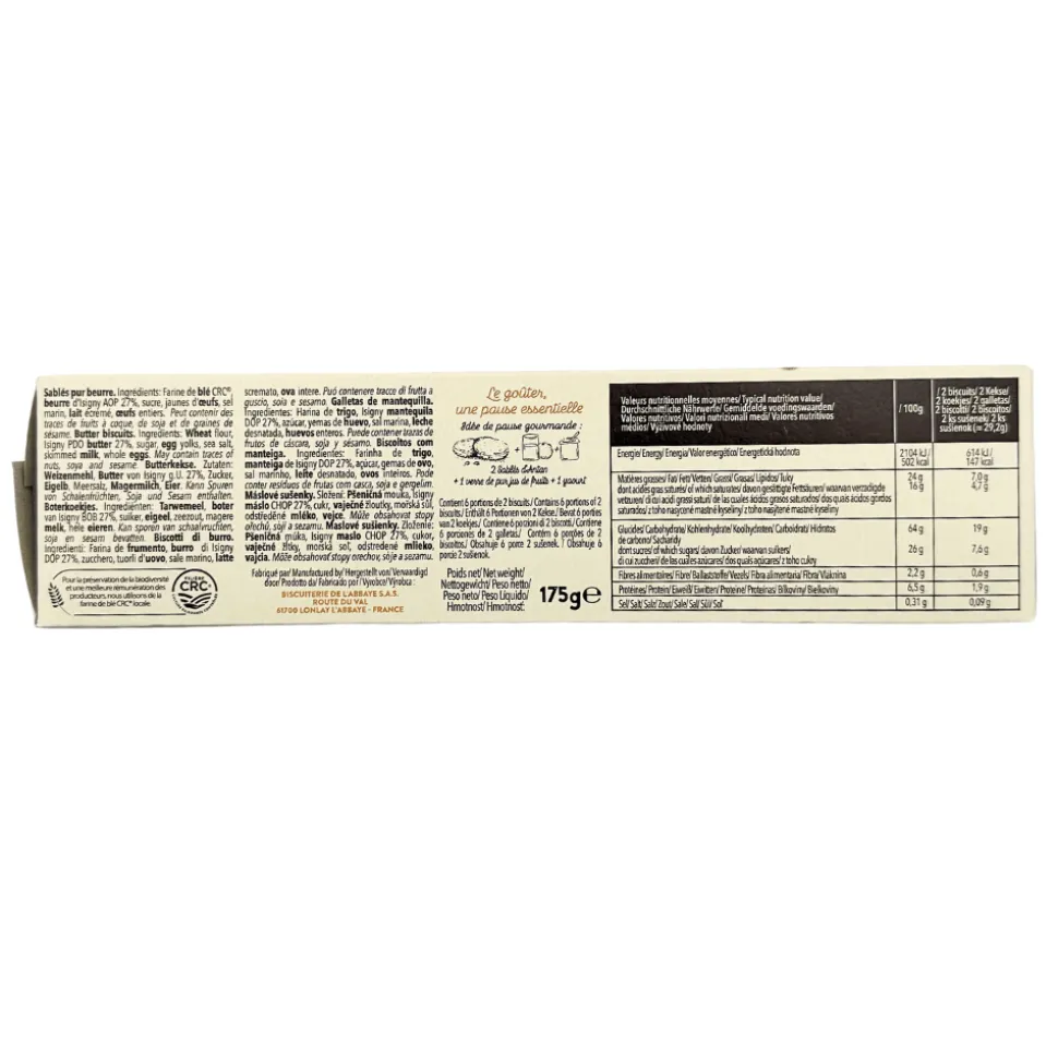 Biscuiterie De L’Abbaye Sable d’Antan 175g
