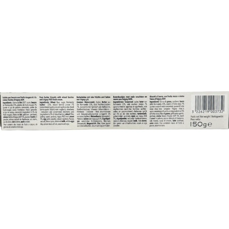 Biscuiterie de l’Abbaye Trouvillais Mixed Berries biscuits 150g BEST BEFORE 05/06/25