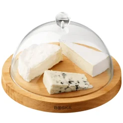 Boska Solid Oak Round Cheese Board with Dome 23.8cm