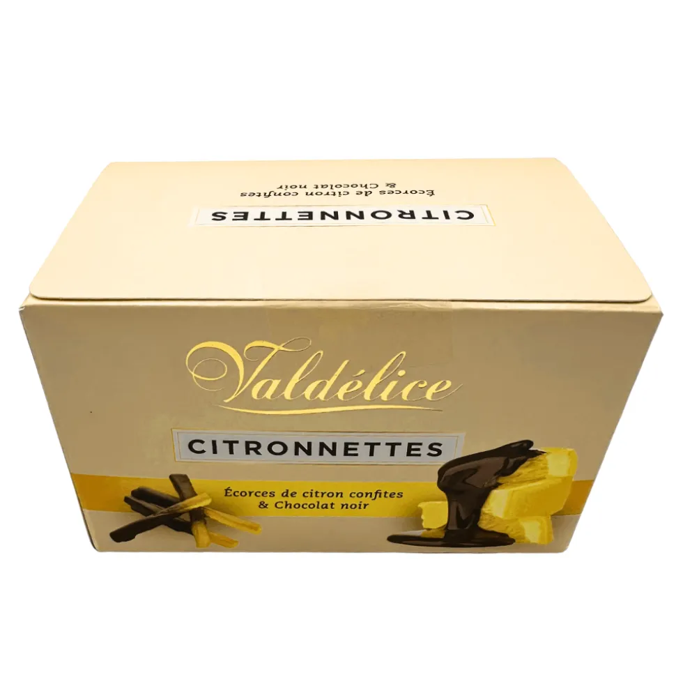 Candied Lemon Peel Coated in Dark Chocolate 140g BEST BEFORE 30/08/25