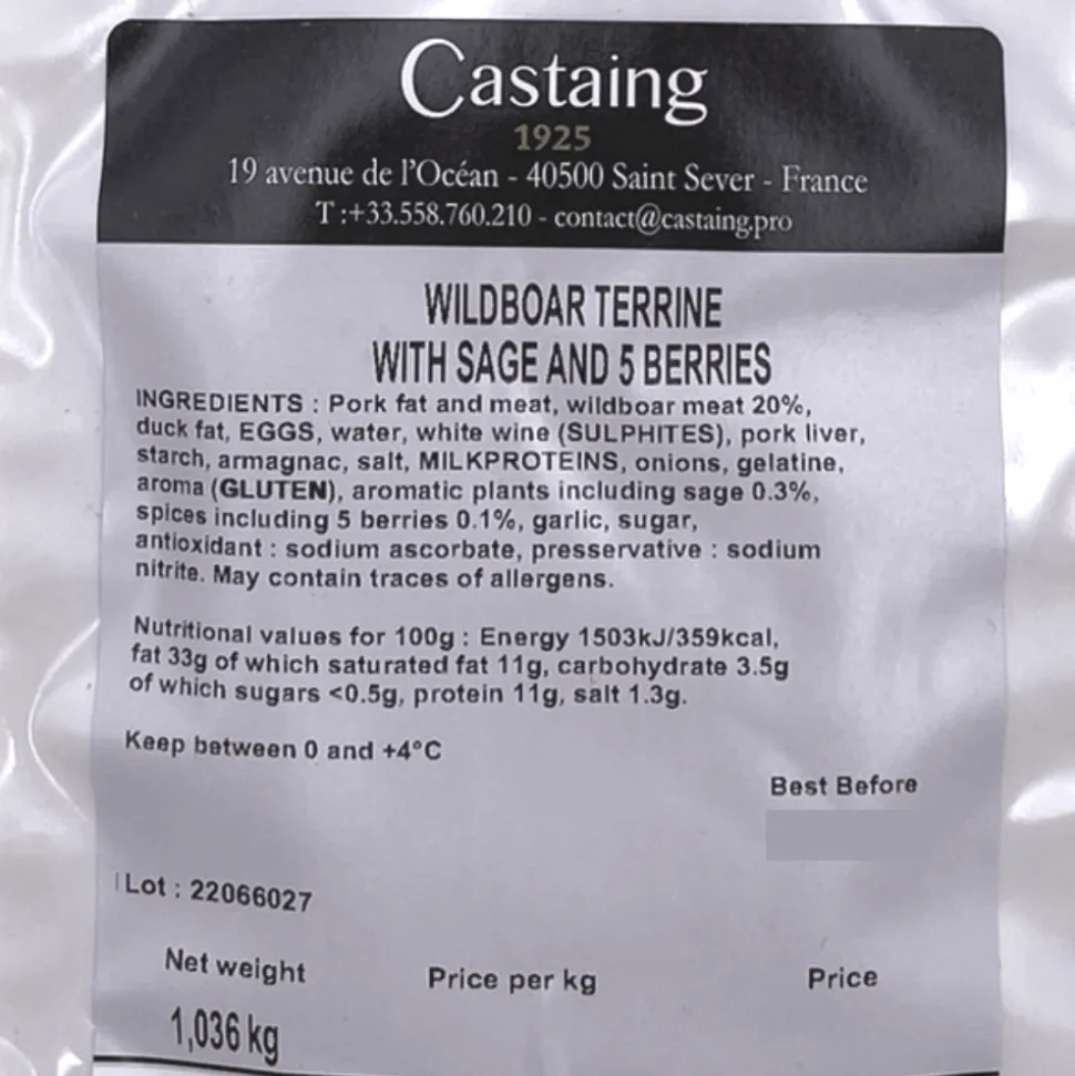 Castaing Wild Boar Terrine 1kg
