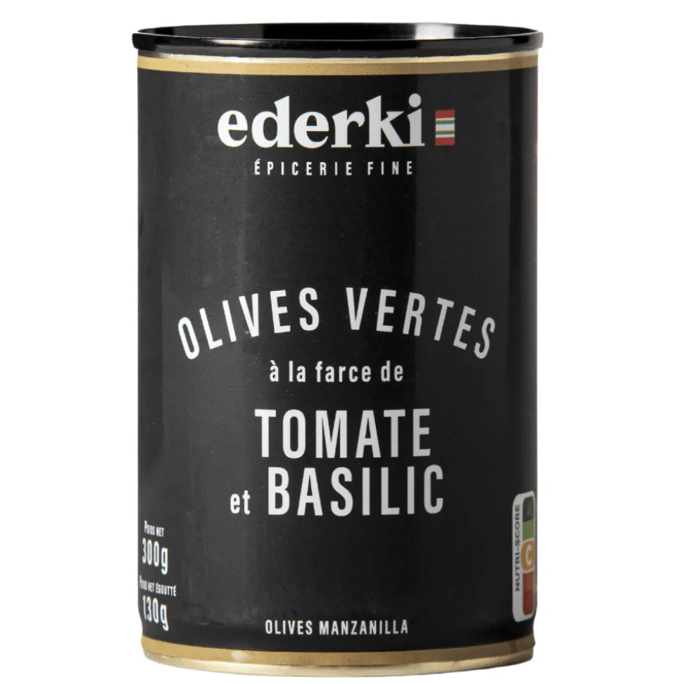 Ederki Green Olives with Tomato and Basil 300g