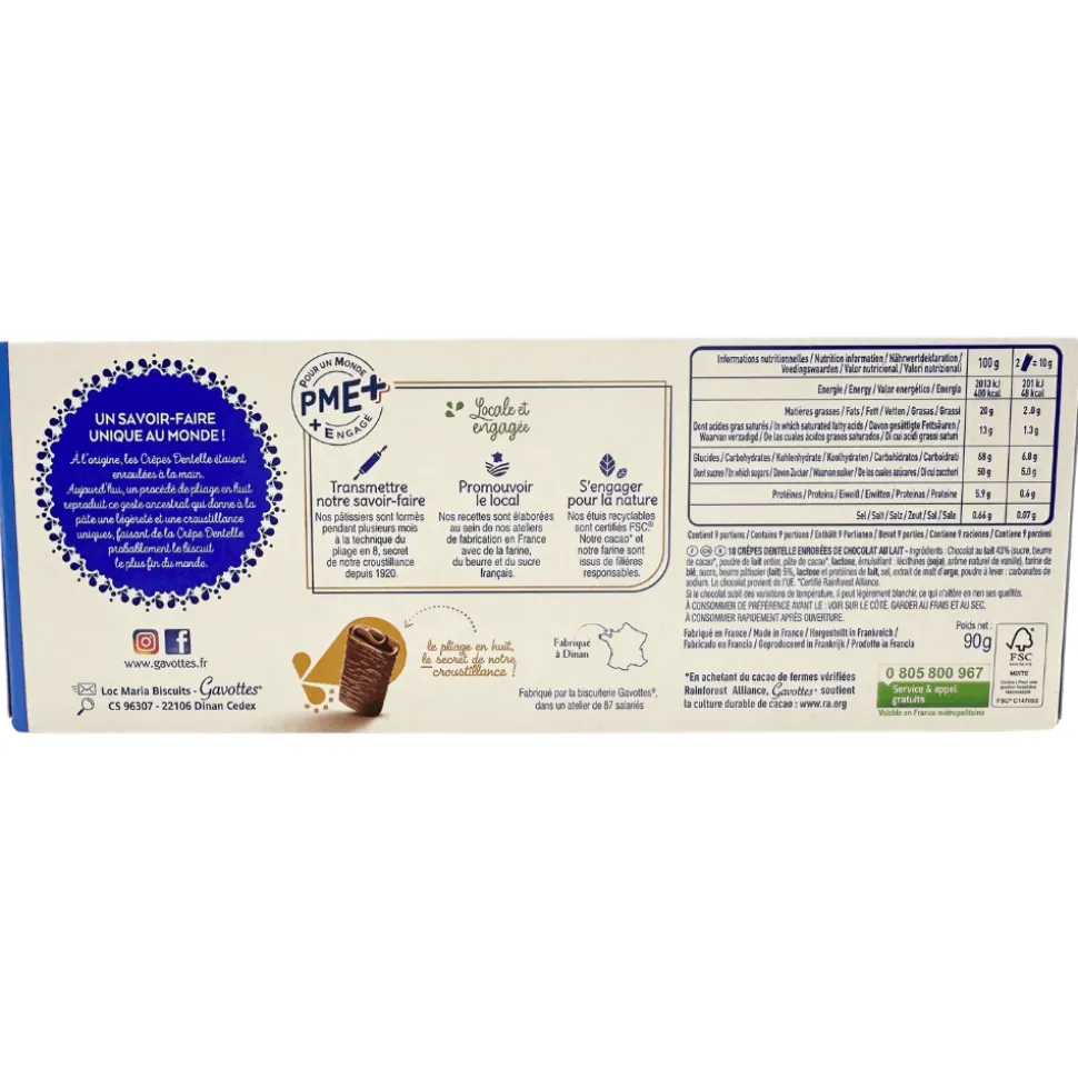 Gavottes Crepes Dentelle with Milk Chocolate 90g