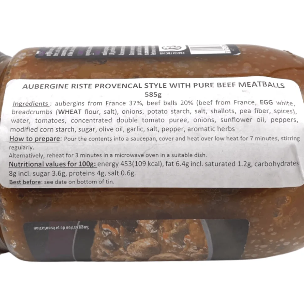 La Belle Chaurienne Aubergine Riste with Meatballs 585g