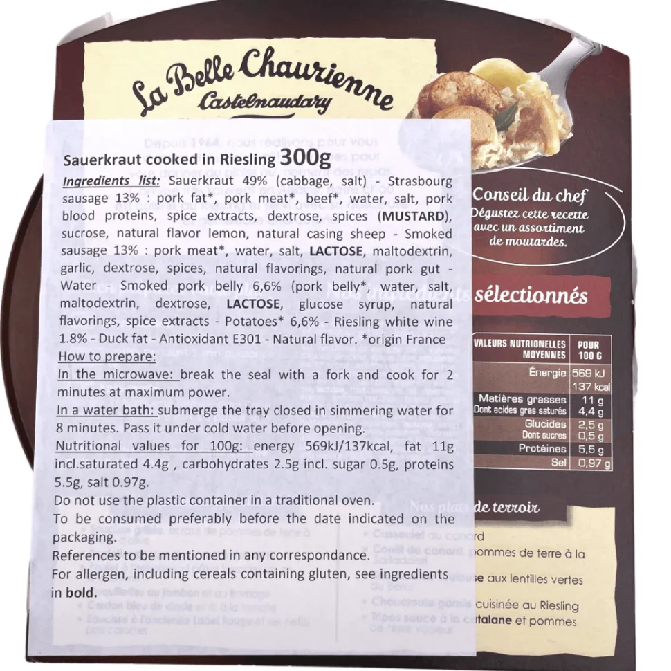 La Belle Chaurienne Choucroute Garnie 300g