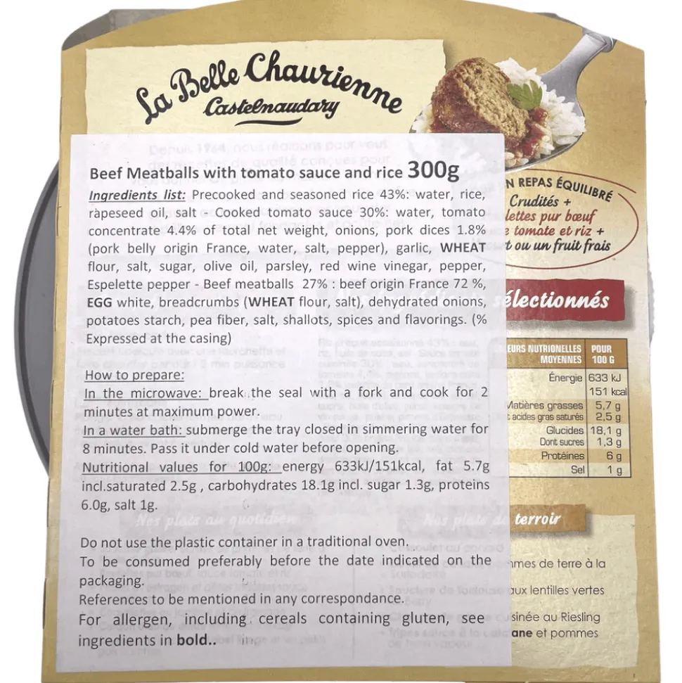 La Belle Chaurienne Meatballs in Tomato Sauce 300g