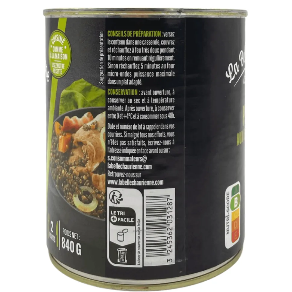 La Belle Chaurienne Petit Sale with Lentils 840g
