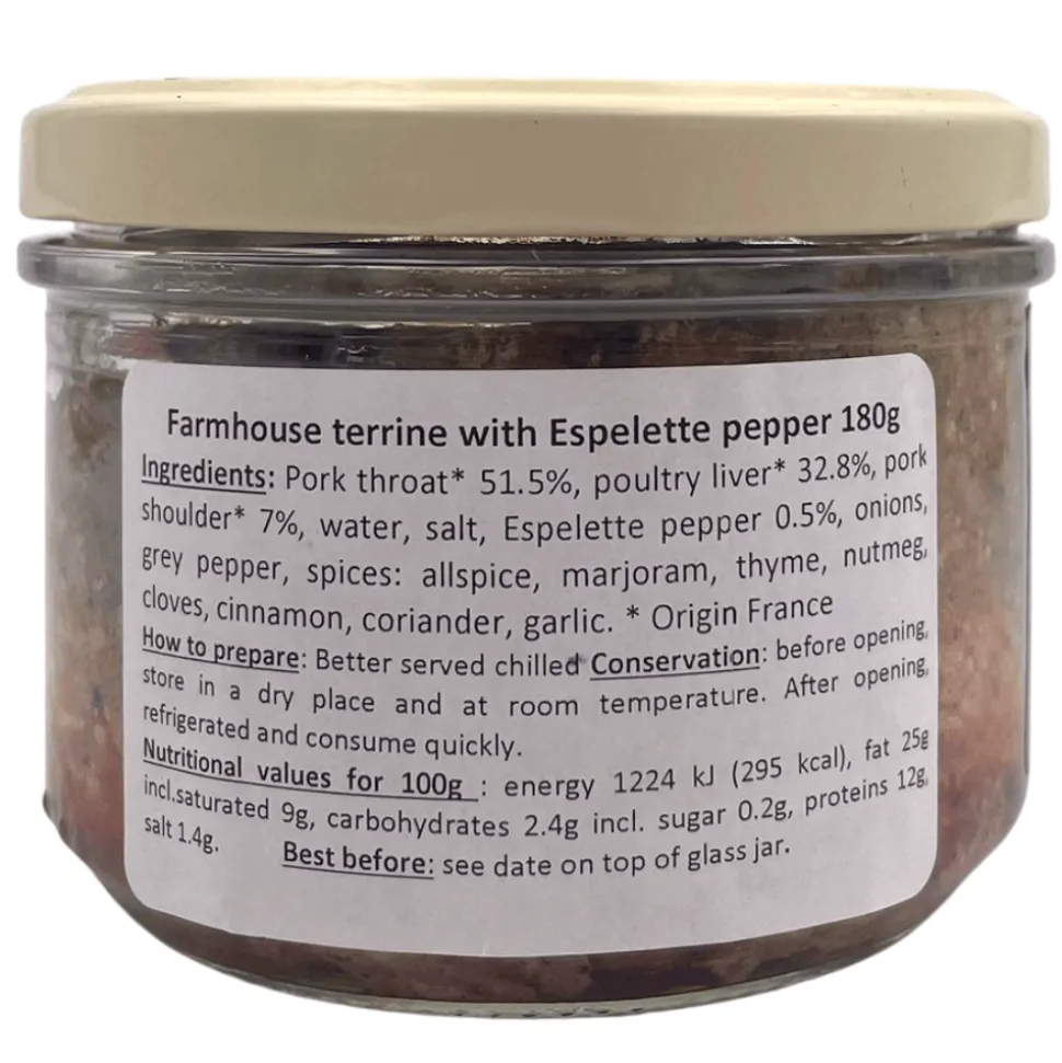 La Belle Chaurienne Piment d’Espelette Farmhouse Terrine 180g