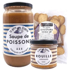 Le Pere Eugene Fish Soup 740g, Rouille and Garlic Croutons Set