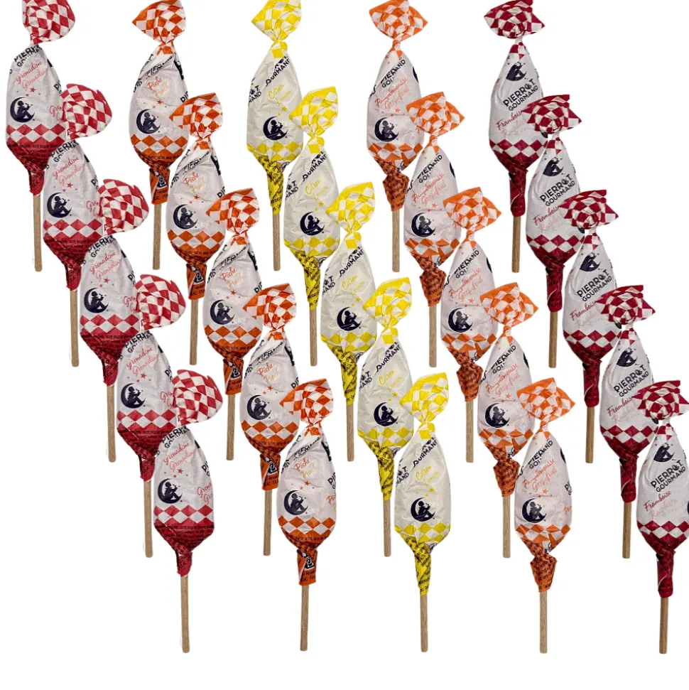 Pierrot Gourmand Fruits Lollipops x 25