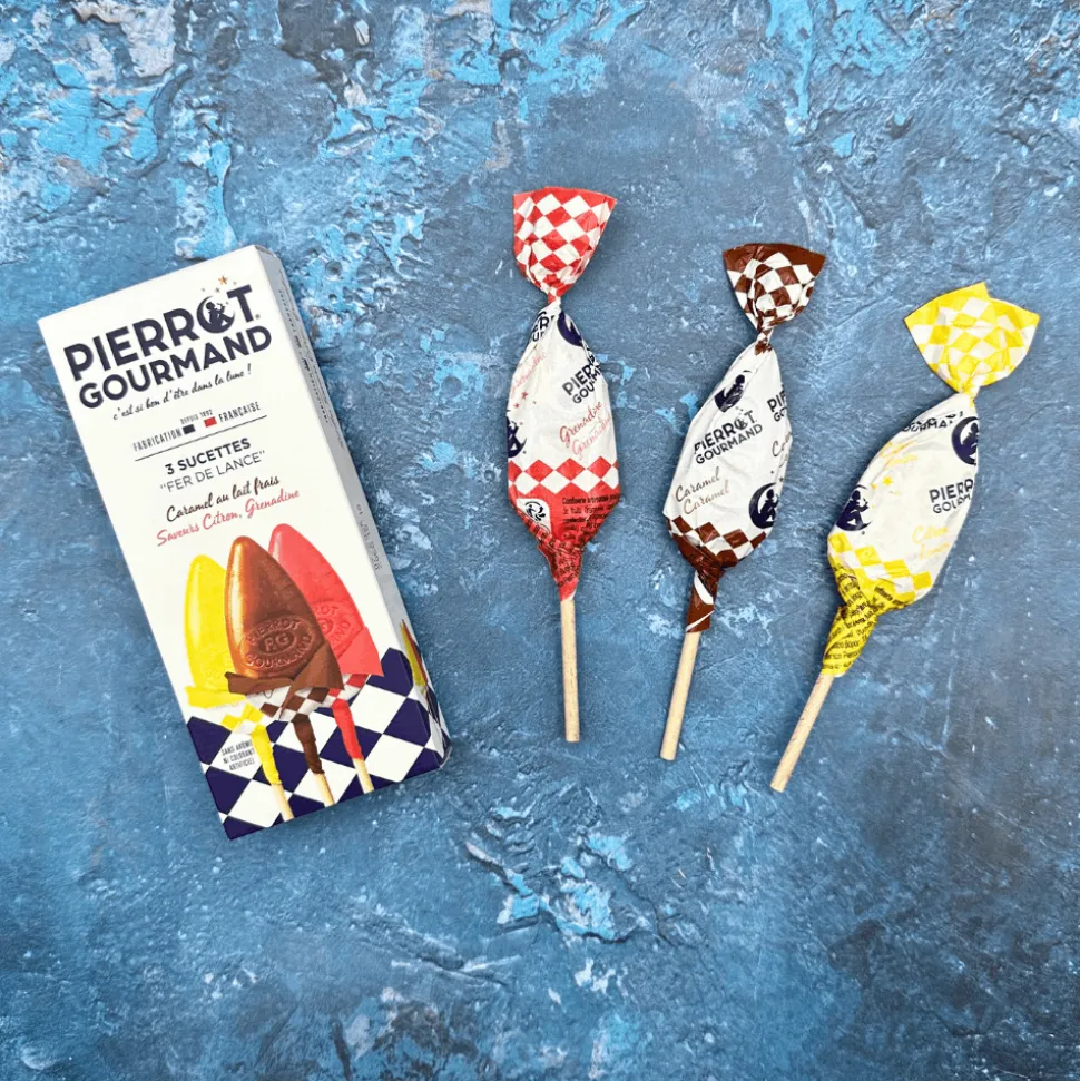 Pierrot Gourmand Mixed Flavours Lollipops x 3