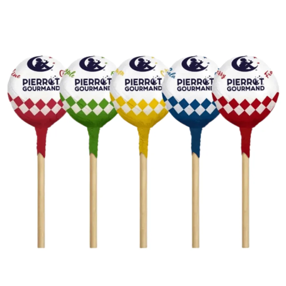 Pierrot Gourmand Round Lollipops Cola and Fruits x 150