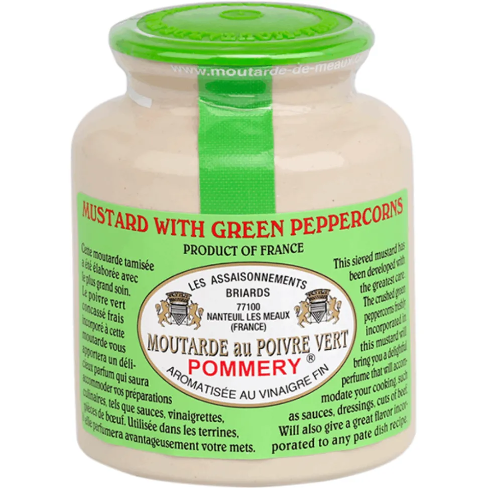 Pommery Mustard Trio with Wholegrain, Honey and Green Peppercorn Mustard 250g x 3