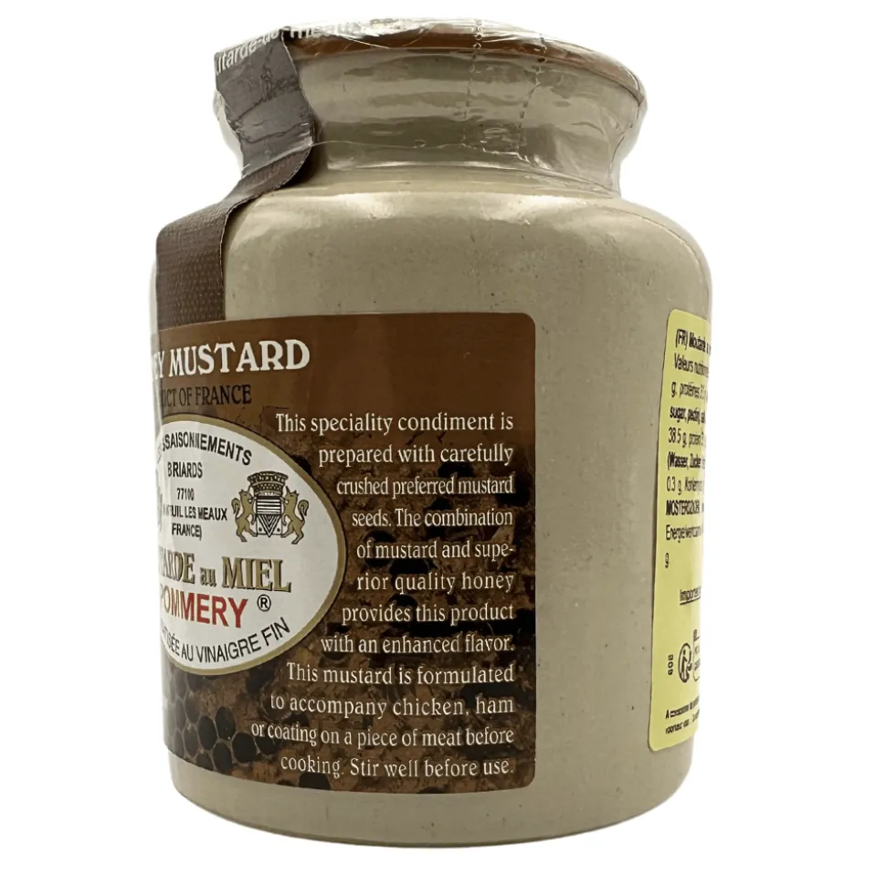 Pommery Mustard Trio with Wholegrain, Honey and Green Peppercorn Mustard 250g x 3
