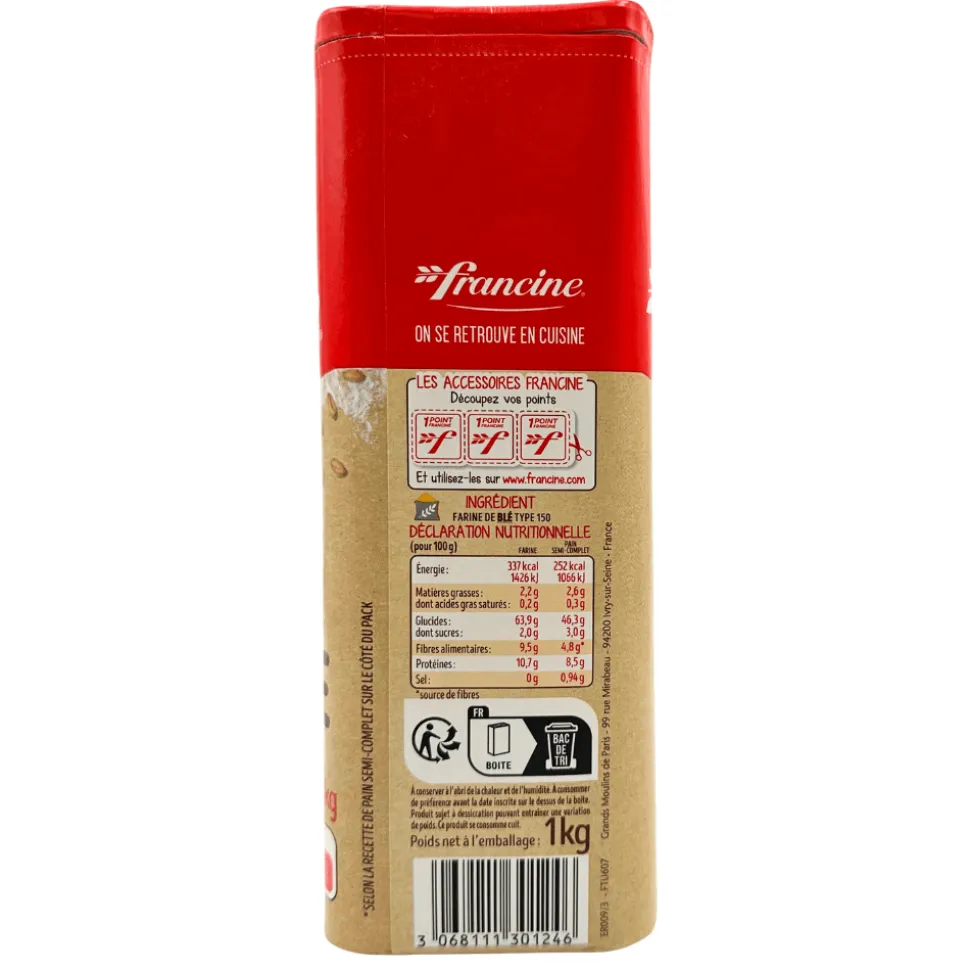 REDUCED Francine Wholemeal Bread Flour 1kg BEST BEFORE 10/01/25