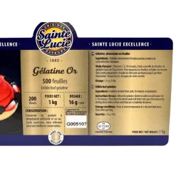 Sainte Lucie Gold Gelatine Leaves 1kg