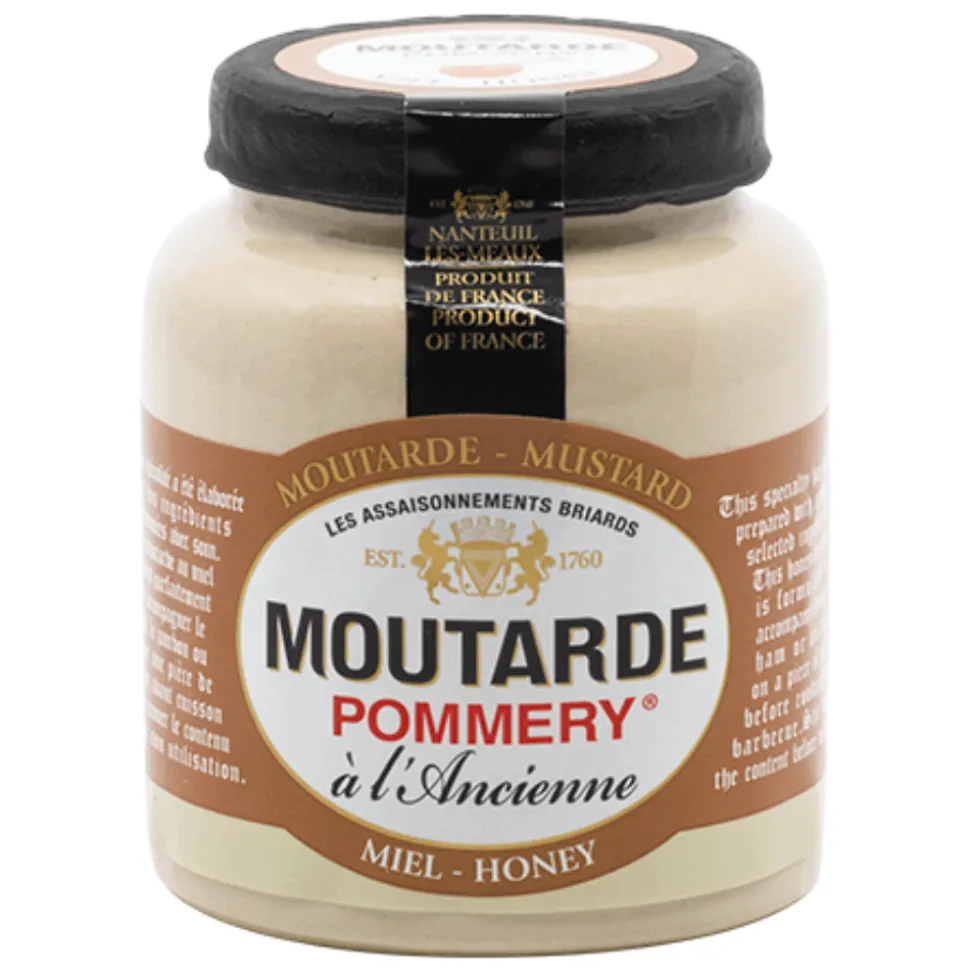 Trio of Pommery Wholegrain Mustard: Cognac, Honey and Meaux 100g